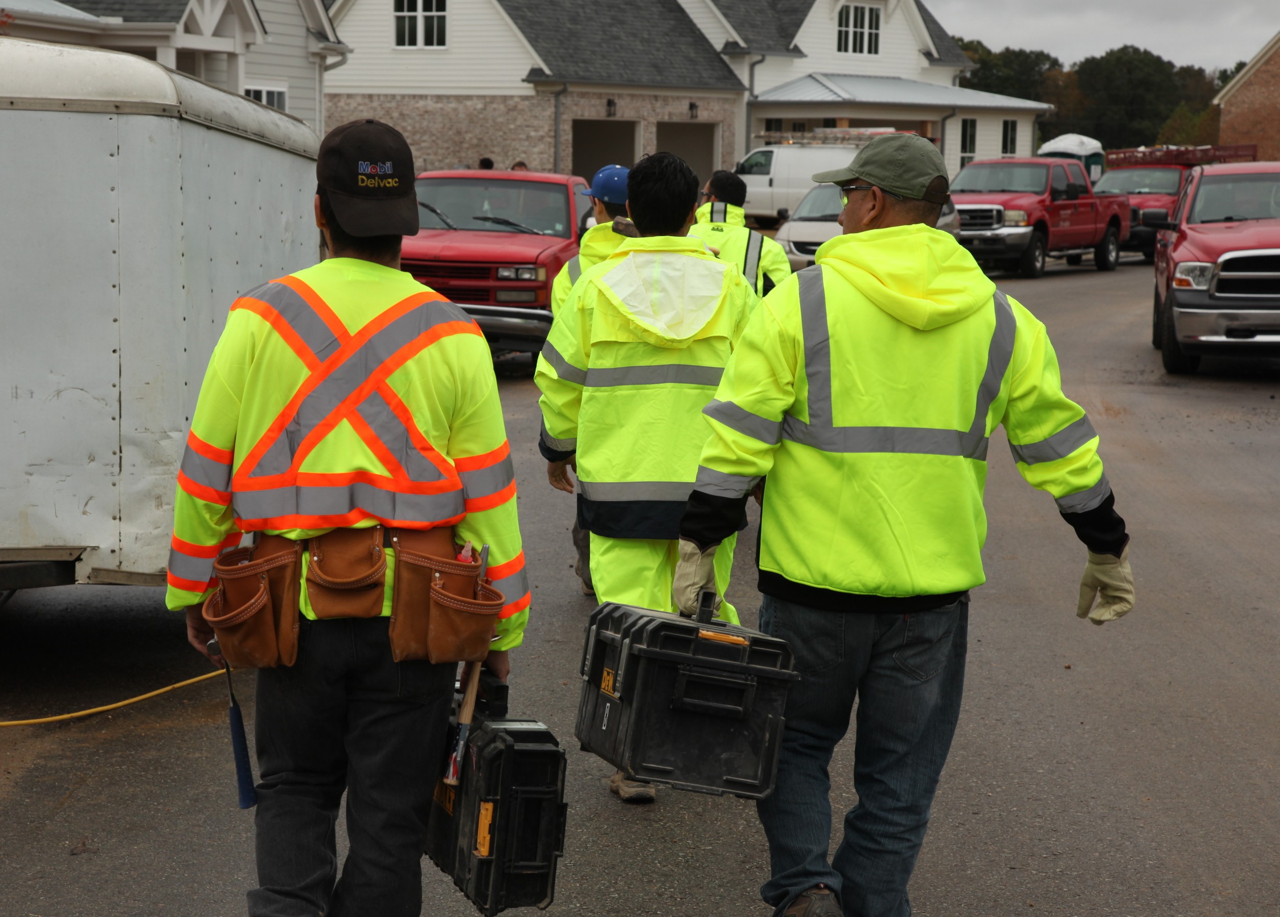 Team wearing high-visibility gear