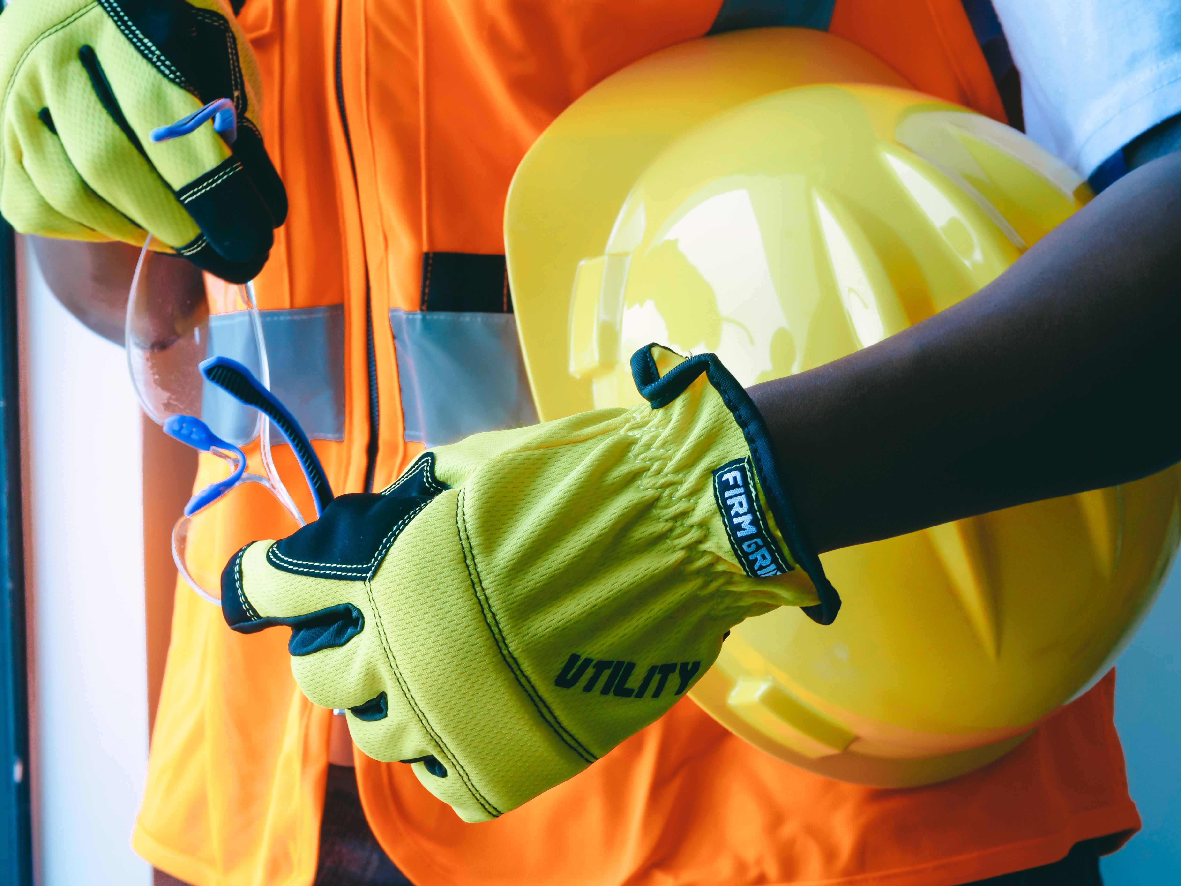 Hard hat, gloves and protective equipment